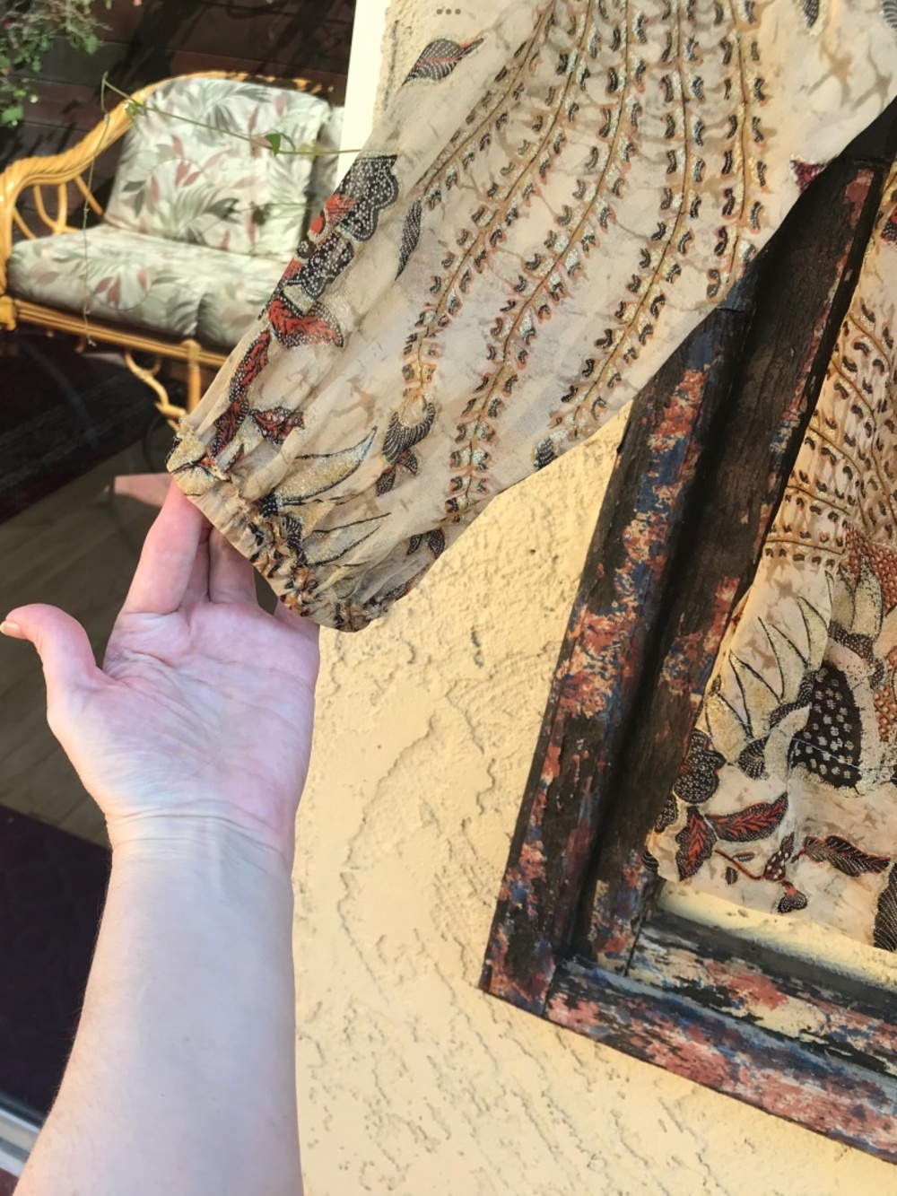 DIANE von FURSTENBERG “Loucetta” Silk Blend Popover Blouse Chinoiserie Size 2 XS - Picture 7 of 9